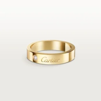 C De Cartier Alyans, 4 mm Genişlik, 1 Pırlanta