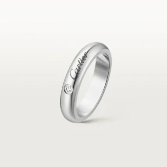 C De Cartier Alyans, 4 mm Genişlik, 1 Pırlanta
