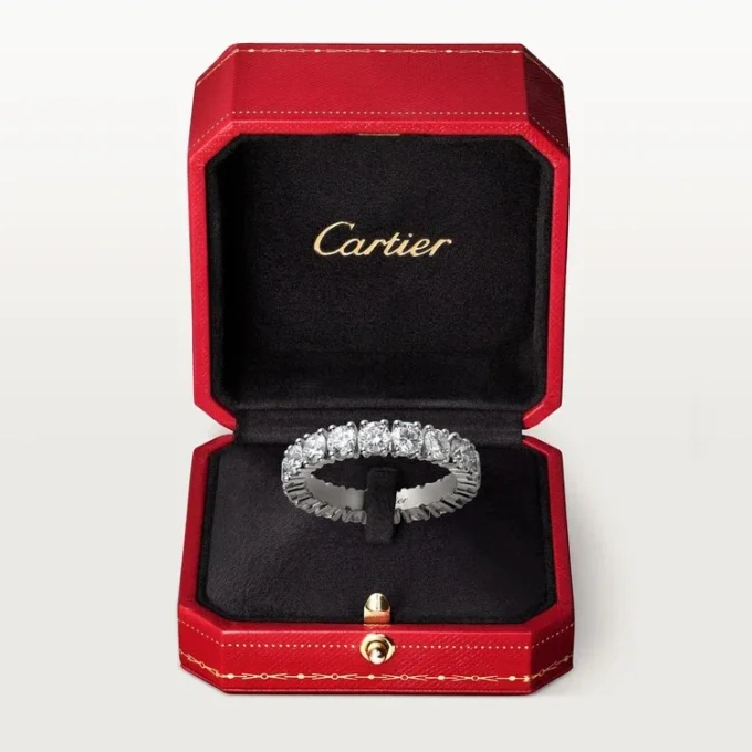 Cartier Destinee Alyans, 4,1 mm Genişlik, Paved