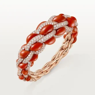 Cartier Libre Tressage Bileklik, Mercan