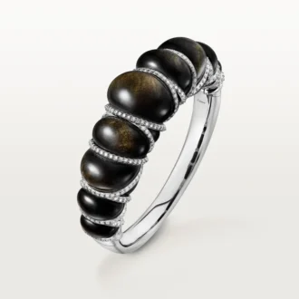 Cartier Libre Tressage Bilezik, Obsidiyen, Pırlanta