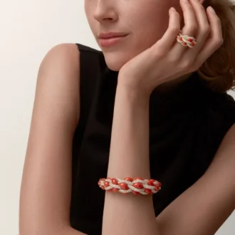 Cartier Libre Tressage Yüzük, Mercan