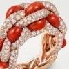 Cartier Libre Tressage Yüzük, Mercan