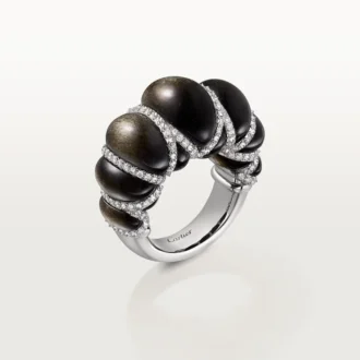 Cartier Libre Tressage Yüzük, Obsidiyen, Pırlantalar
