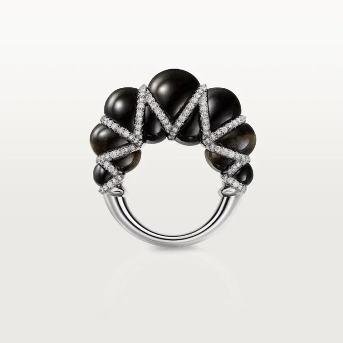 Cartier Libre Tressage Yüzük, Obsidiyen, Pırlantalar