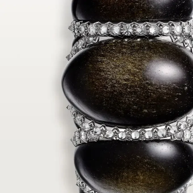 Cartier Libre Tressage Yüzük, Obsidiyen, Pırlantalar