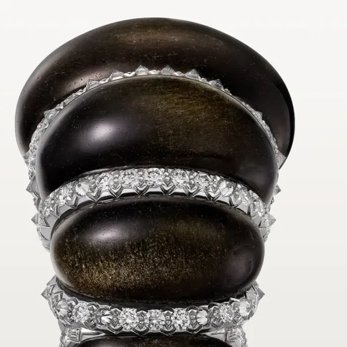 Cartier Libre Tressage Yüzük, Obsidiyen, Pırlantalar