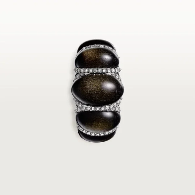 Cartier Libre Tressage Yüzük, Obsidiyen, Pırlantalar
