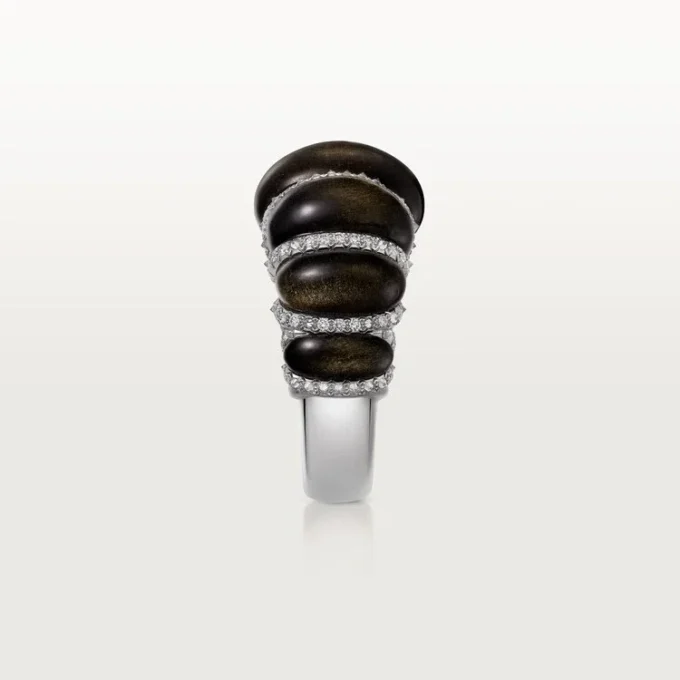 Cartier Libre Tressage Yüzük, Obsidiyen, Pırlantalar