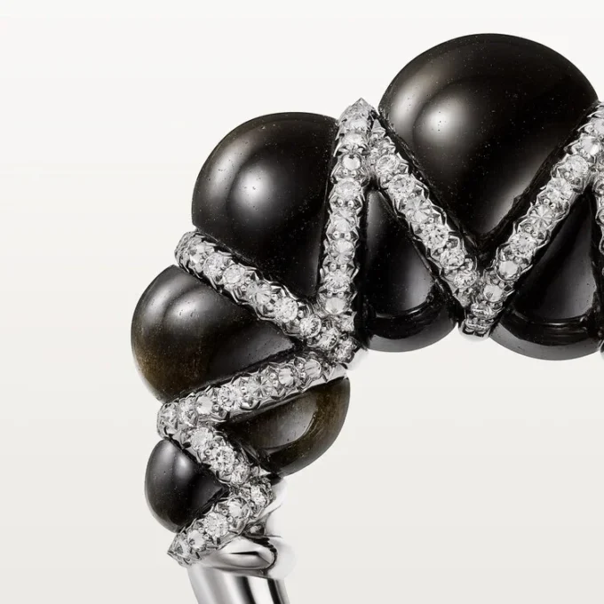 Cartier Libre Tressage Yüzük, Obsidiyen, Pırlantalar