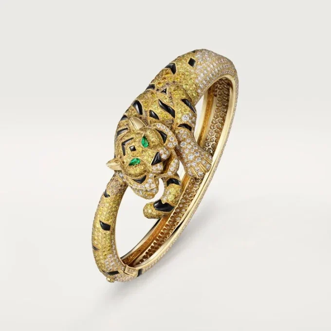 Faune Et Flore De Cartier Bilezik, Sarı, Turuncu ve Kahverengi Pırlantalar, Paved Faune Et Flore De Cartier Bilezik, Sarı, Turuncu ve Kahverengi Pırlantalar, Paved