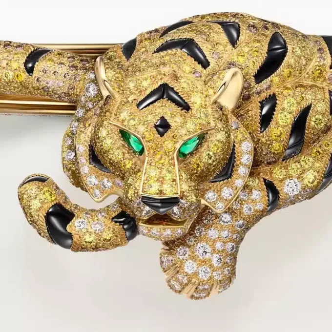 Faune Et Flore De Cartier Bilezik, Sarı, Turuncu ve Kahverengi Pırlantalar, Paved Faune Et Flore De Cartier Bilezik, Sarı, Turuncu ve Kahverengi Pırlantalar, Paved