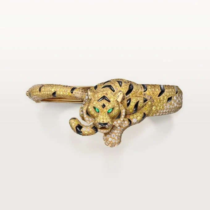 Faune Et Flore De Cartier Bilezik, Sarı, Turuncu ve Kahverengi Pırlantalar, Paved Faune Et Flore De Cartier Bilezik, Sarı, Turuncu ve Kahverengi Pırlantalar, Paved