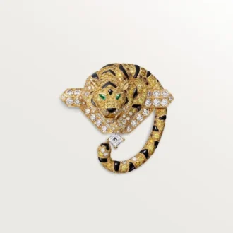 Faune Et Flore De Cartier Broş, Sarı, Turuncu ve Kahverengi Pırlantalar, Paved