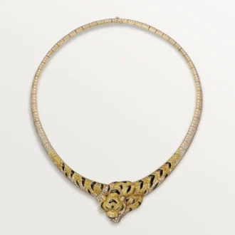 Faune Et Flore De Cartier Kolye, Sarı, Turuncu ve Kahverengi Pırlantalar, Paved