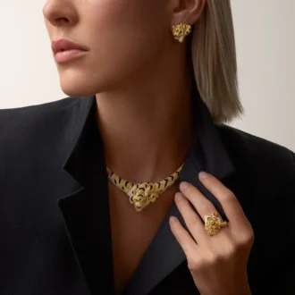 Faune Et Flore De Cartier Kolye, Sarı, Turuncu ve Kahverengi Pırlantalar, Paved