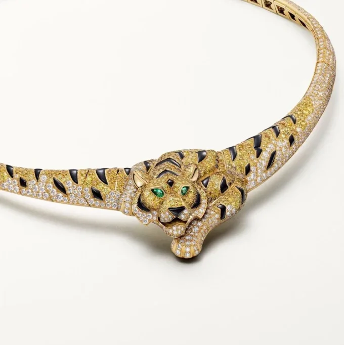 Faune Et Flore De Cartier Kolye, Sarı, Turuncu ve Kahverengi Pırlantalar, Paved