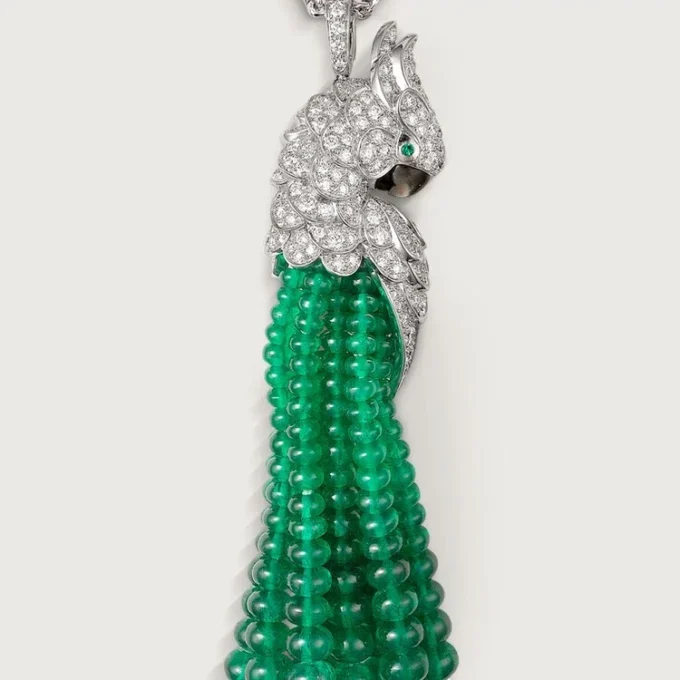 Faune Et Flore De Cartier Kolye, Zümrüt Boncuklar, Paved