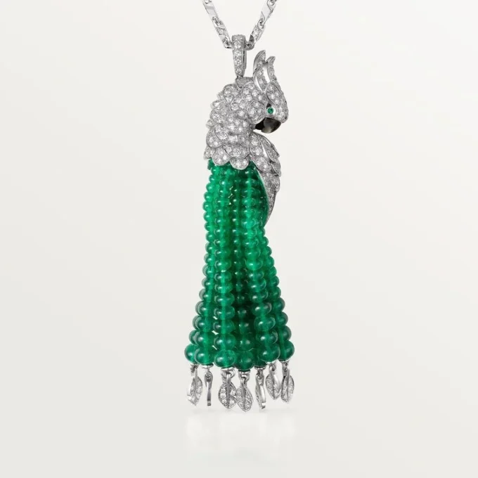 Faune Et Flore De Cartier Kolye, Zümrüt Boncuklar, Paved