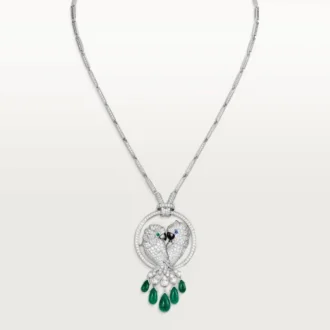 Faune Et Flore De Cartier Kolye, Zümrüt Damlalar, Paved