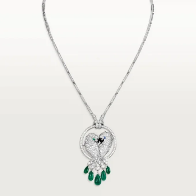 Faune Et Flore De Cartier Kolye, Zümrüt Damlalar, Paved