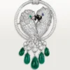Faune Et Flore De Cartier Kolye, Zümrüt Damlalar, Paved