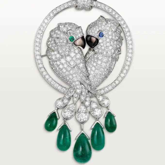 Faune Et Flore De Cartier Kolye, Zümrüt Damlalar, Paved
