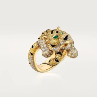 Faune Et Flore De Cartier Yüzük, Sarı, Turuncu ve Kahverengi Pırlantalar, Paved