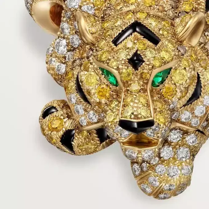 Faune Et Flore De Cartier Yüzük, Sarı, Turuncu ve Kahverengi Pırlantalar, Paved