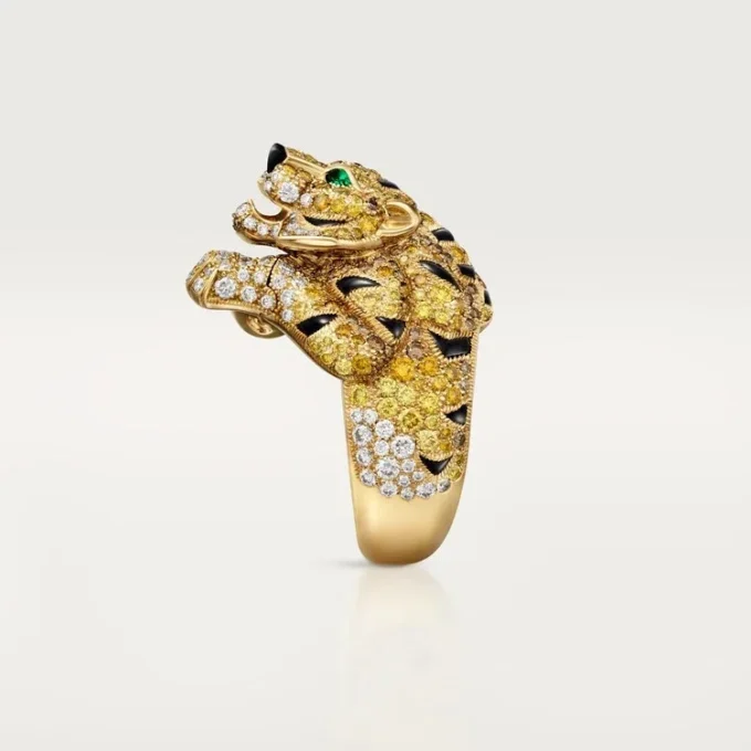 Faune Et Flore De Cartier Yüzük, Sarı, Turuncu ve Kahverengi Pırlantalar, Paved
