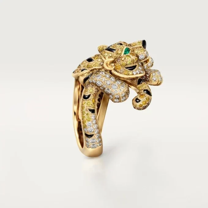 Faune Et Flore De Cartier Yüzük, Sarı, Turuncu ve Kahverengi Pırlantalar, Paved