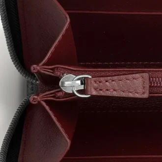 Fermuarlı Uluslararası Cüzdan, Must De Cartier – Siyah Dana Derisi, Paladyum Kaplama – Cartier