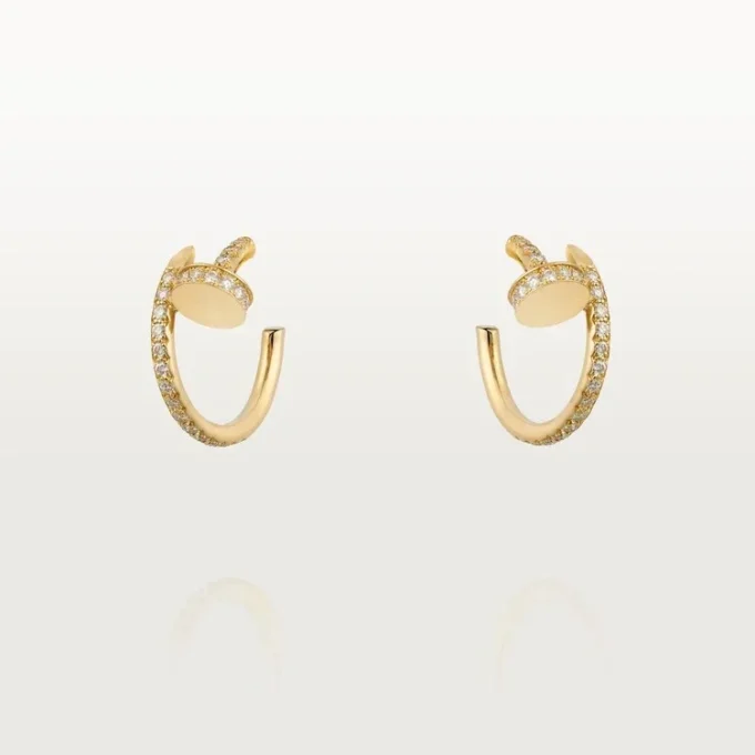 Juste Un Clou Küpeler – Sarı Altın, Pırlanta – Cartier