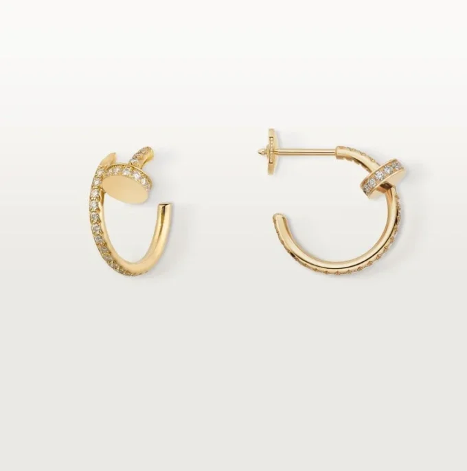 Juste Un Clou Küpeler – Sarı Altın, Pırlanta – Cartier