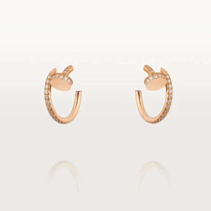 Juste Un Clou Pırlanta Halka Küpeler, Pembe Altın | Cartier ABD