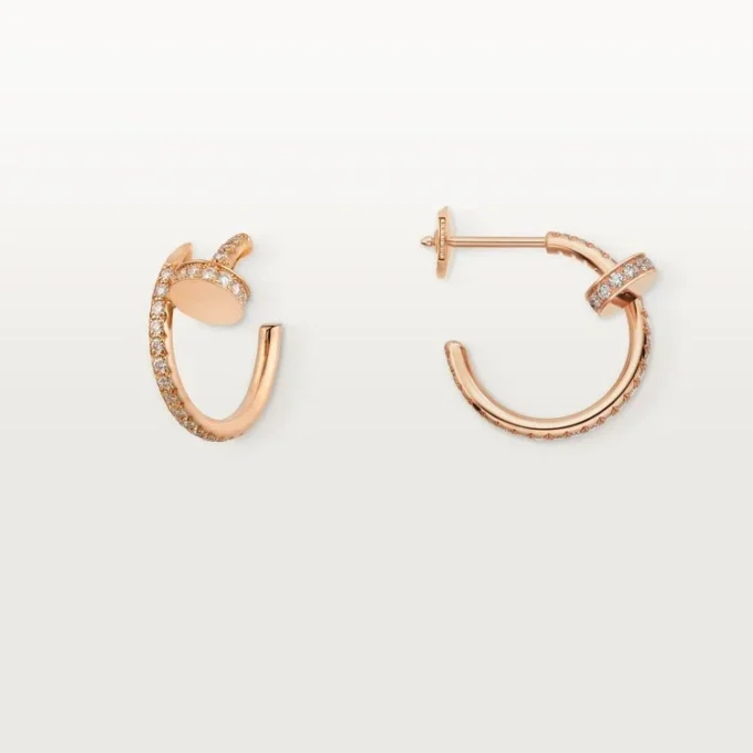 Juste Un Clou Pırlanta Halka Küpeler, Pembe Altın | Cartier ABD