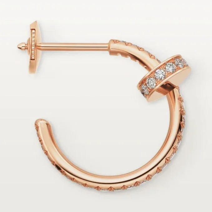 Juste Un Clou Pırlanta Halka Küpeler, Pembe Altın | Cartier ABD