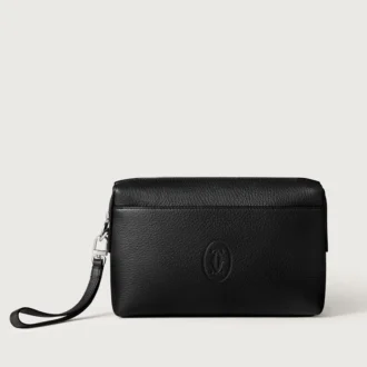 Kare Kese, Must De Cartier – Siyah Dana Derisi, Paladyum Kaplama – Cartier
