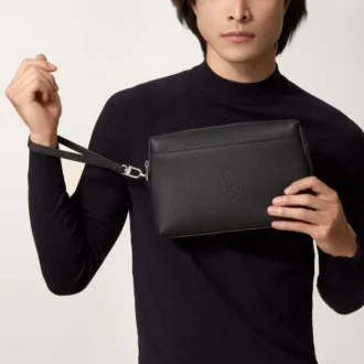 Kare Kese, Must De Cartier – Siyah Dana Derisi, Paladyum Kaplama – Cartier