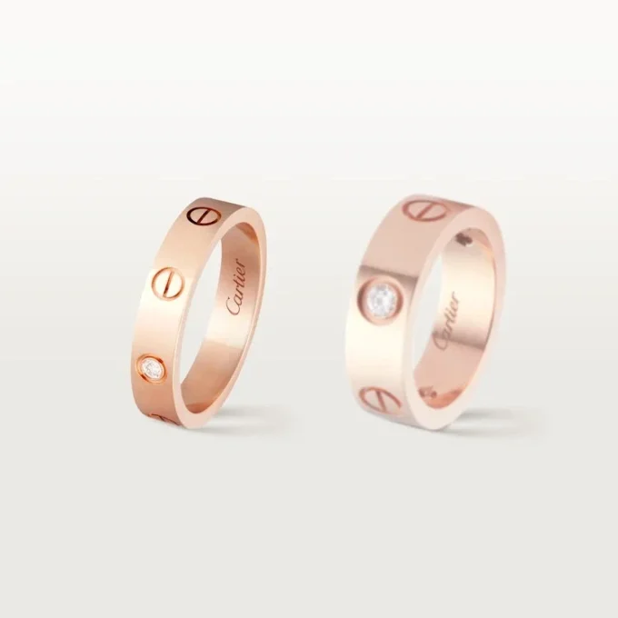 Love Alyans, 1 Pırlanta – Pembe Altın, Pırlanta – Cartier
