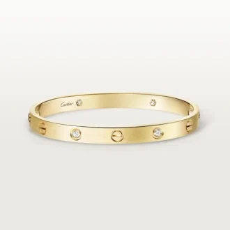 Love Bilezik, Klasik Model, Fırçalanmış, 4 Pırlanta
