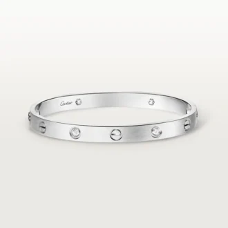 Love Bilezik, Klasik Model, Fırçalanmış, 4 Pırlanta