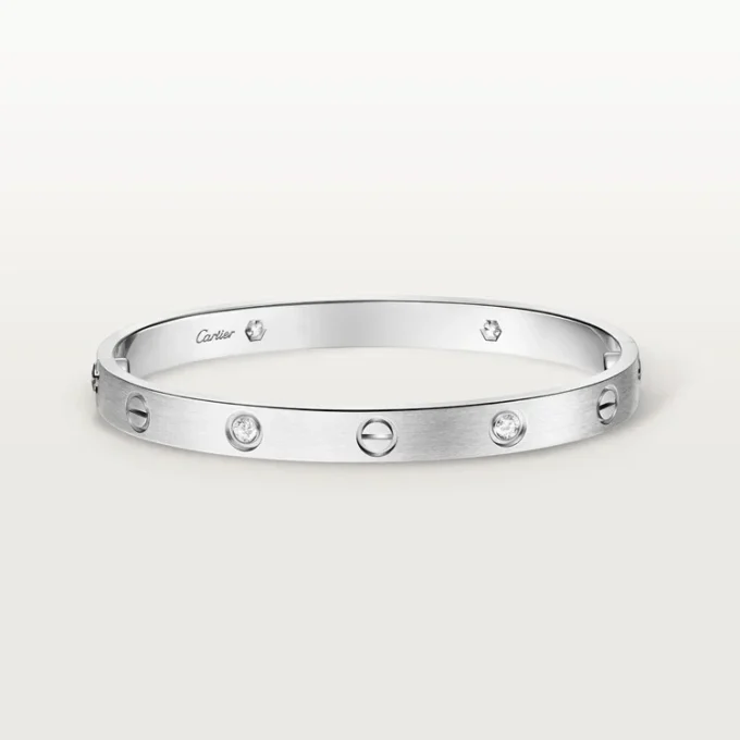 Love Bilezik, Klasik Model, Fırçalanmış, 4 Pırlanta