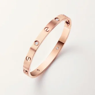 Love Bilezik, Klasik Model, Fırçalanmış, 4 Pırlanta