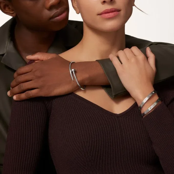 Love Bilezik, Klasik Model, Fırçalanmış, 4 Pırlanta