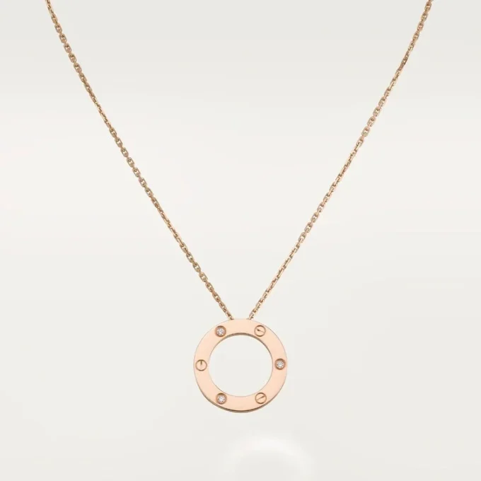 Love Kolye, 3 Pırlanta – Pembe Altın, Pırlanta – Cartier