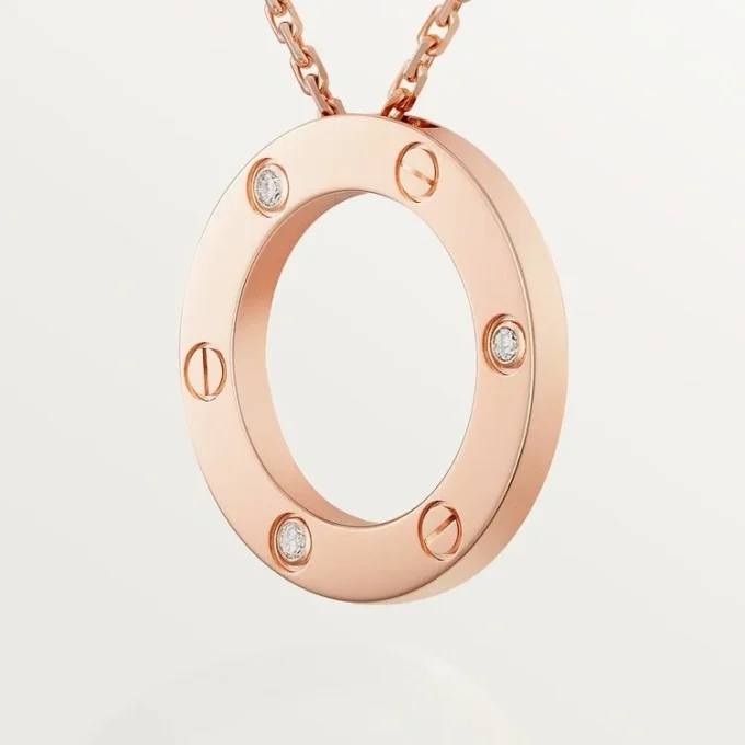 Love Kolye, 3 Pırlanta – Pembe Altın, Pırlanta – Cartier