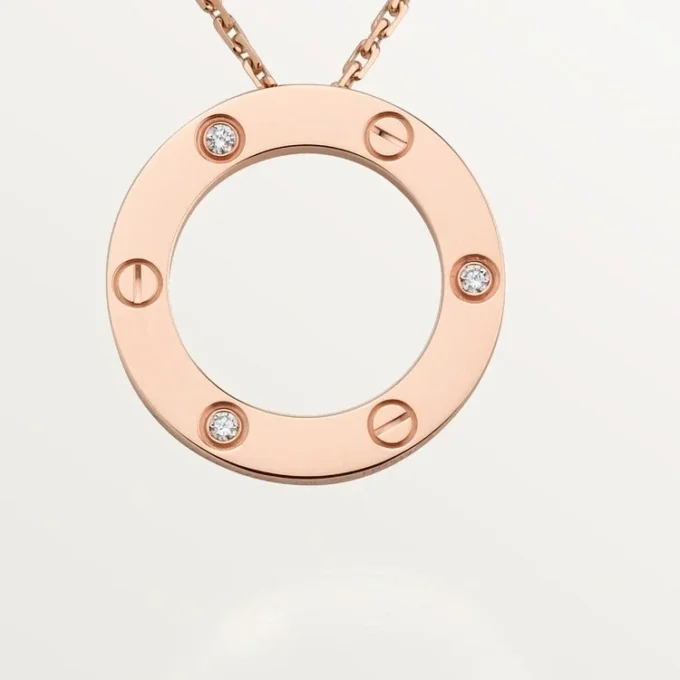 Love Kolye, 3 Pırlanta – Pembe Altın, Pırlanta – Cartier