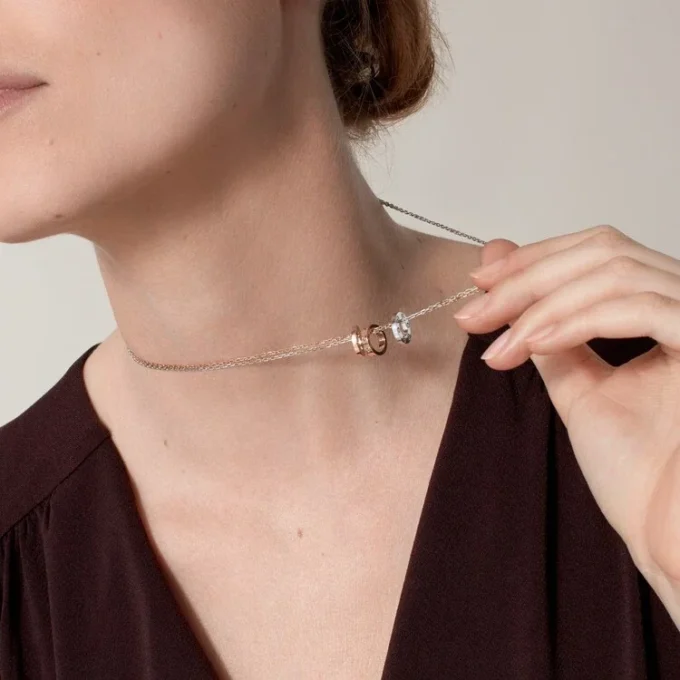 Love Kolye, 6 Pırlanta – Pembe Altın, Beyaz Altın, Pırlanta – Cartier