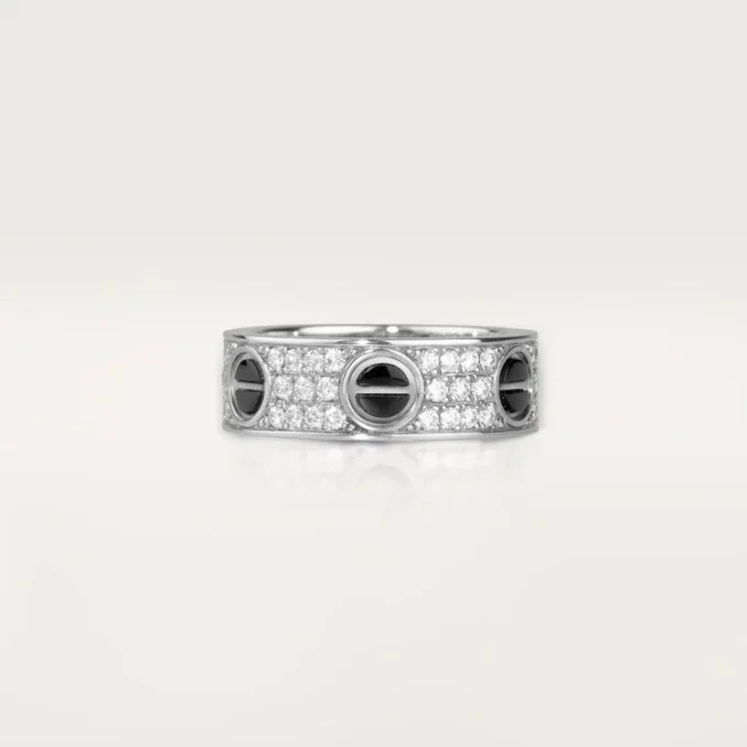 Love Yüzük, Pırlanta Kaplama, Seramik – Beyaz Altın, Seramik, Pırlantalar – Cartier